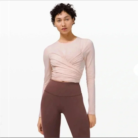lululemon athletica Lululemon Wrap Long Sleeve Crop Top - Picture 1 of 5